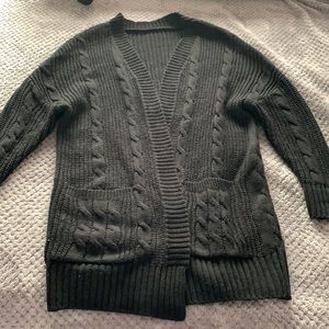 Drop shoulder knit cardigan